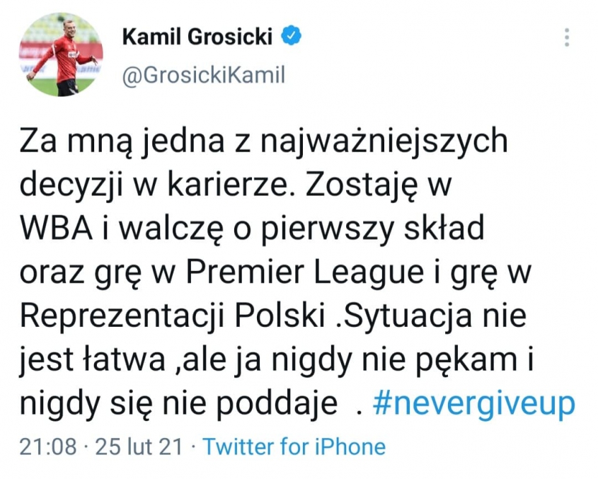 WIADOMOŚĆ od Kamila Grosickiego po ZAMKNIĘCIU OKNA!